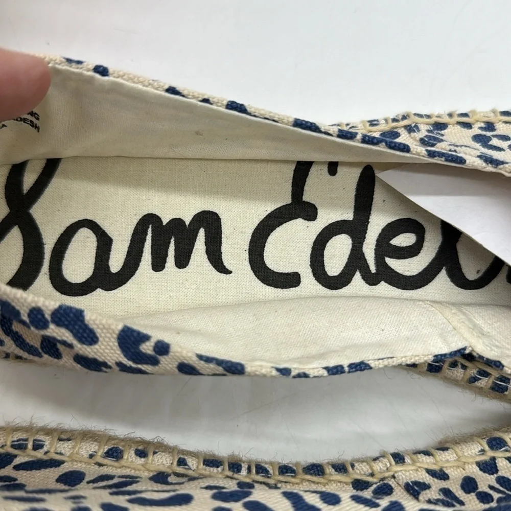 Sam Edelman NWOT Blue White Animal Print Espadrille Size 10.5 ESP5052